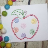 Apple with Polka Dots Machine Embroidery Design 